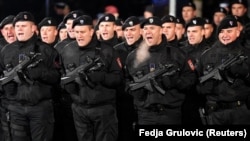 Members of the special police march during parade celebrations marking Republika Srpska Day in Banja Luka on January 9.