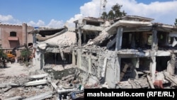 Twin explosions in a munitions cache on April 24 destroyed the counterterrorism office in the Swat Valley town of Kabal in Pakistan's northwestern province of Khyber Pakhtunkhwa. (Niaz Ahmad Khan, RFE/RL's Radio Mashaal)