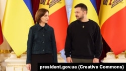 Президентка Молдови Мая Санду і президент України Володимир Зеленський 