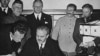 Министр иностранных дел СССР Вячеслав Молотов подписывает договор с Германией. Москва, 24 августа 1939 года. 