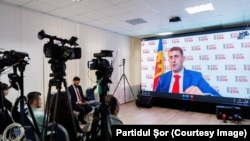 Ilan Șor, în timpul unei conferințe de presă online