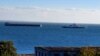 A ferry crosses the Kerch Strait on October 9.
