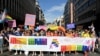 People take part in Sarajevo's third Pride Parade on June 25, 2022.