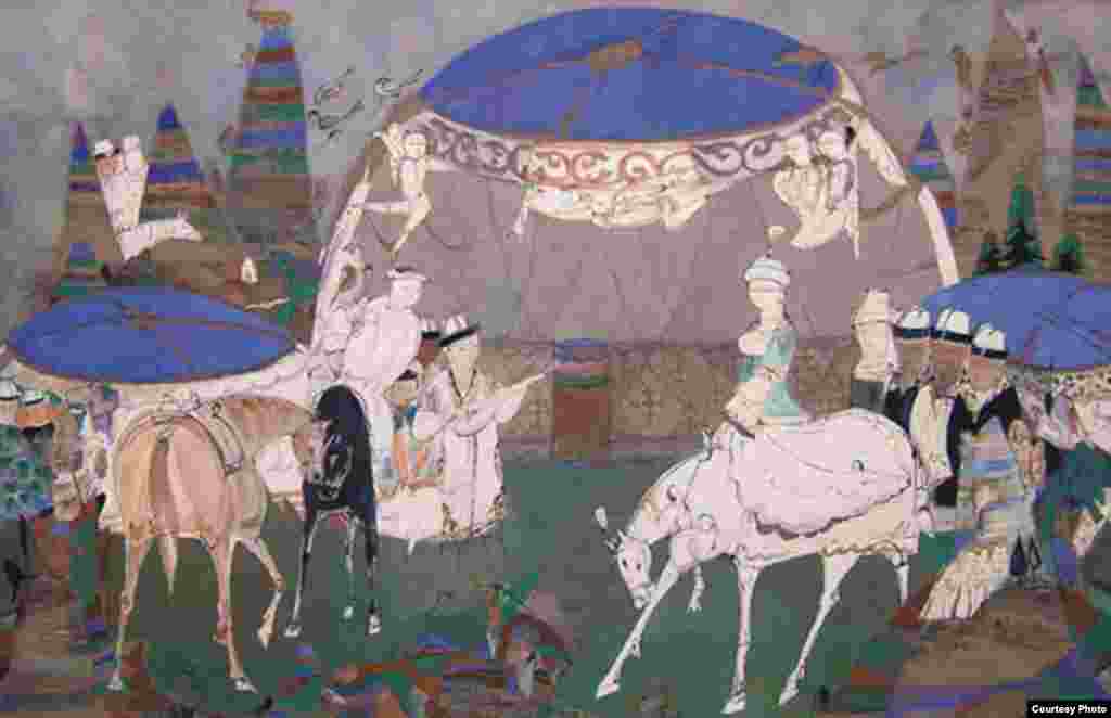 "The Melody of Kurmangazy" (oil on canvas)