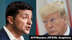 Ukrainian President Volodymyr Zelensky (left) and U.S. President Donald Trump (combo photo)