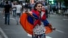 Участница акции протеста в Ереване