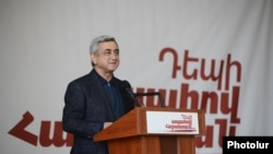 Действующий президент, кандидат в президенты Серж Саргсян 