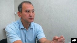 Mukhtar Dzhakishev sits in a high-security detention facility in the Kazakh capital, now Nur-Sultan, in July 2009.