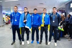 Євген Балабан, Микита Руслов, головний тренер збірної U23 Тимур Арабаджи, Антон Мусієнко, Іван Ткаченко