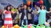 Выступление людей с ограниченными возможностями на сцене городского парка культуры и отдыха в Темиртау. Иллюстративное фото.