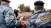 Russian police arrest a participant in a gay rights protest in Moscow. Russia has seen a dramatic spike in anti-gay discrimination, including homophobic vigilante violence. (file photo)