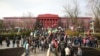 Protesters march in Kyiv on December 3 calling for the legislation that would facilitate the impeachment of the president. 