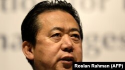 Meng Hongwei, președintele Interpolului la Congresul organizației în Singapore, iulie 2017