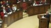 Генпрокурор Агван Овсепян представляет Национальному Собранию ходатайство о лишении Вартана Осканяна депутатской неприкосновенности, Ереван, 1 октября 2012 г.