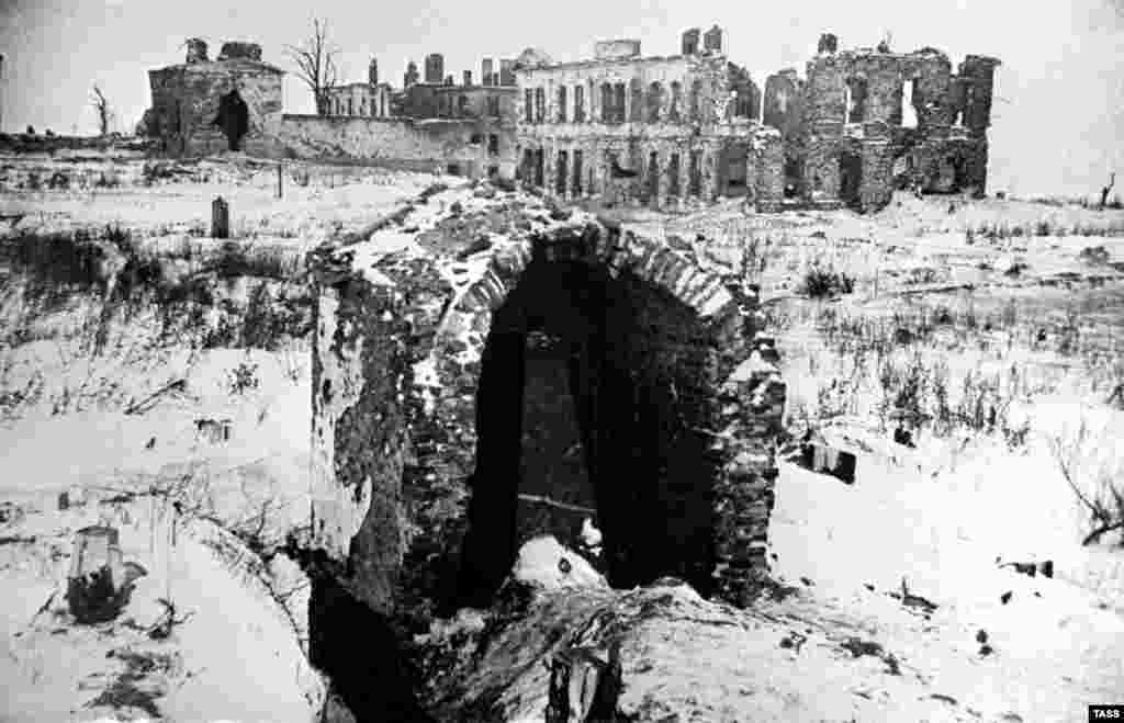 Leningrad's Pulkovo Observatory is seen in ruins in January 1944, near the end of the siege that lasted for two years and five months.