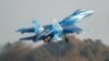 Український винищувач СУ-27 під час багатонаціональних навчань «Чисте небо-2018» (Clear Sky- 2018). Хмельницька область, 12 жовтня 2018 року