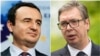 Kosovar Prime Minister Albin Kurti (left) and Serbian President Aleksandar Vucic are due to meet for talks in Brussels on February 27. (combo photo)