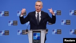 NATO Secretary-General Stoltenberg in Brussels on February 14.