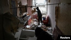 The aftermath of a Russian drone attack in Dnipro on January 7. 