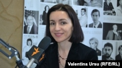 Maia Sandu în studioul Europei Libere