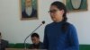 Qaisha Aqan speaking in the courtroom on November 12.