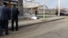 The body of the Russian soldier, who was found with stab wounds to his neck, in Gyumri on April 22