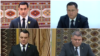 Prezidentlik saýlawlaryna hasaba alnan dalaşgärler (ýokardan çepden saga) Serdar Berdimuhamedow, Agajan Bekmyradow, (aşakdan çepden saga) Berdymämmet Gurbanow, Perhat Begenjow.