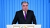 Tajik President Emomali Rahmon gives his annual address to parliament in Dushanbe on January 26.