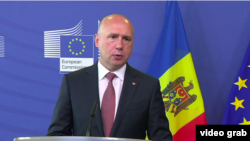 Premierul Pavel Filip la conferința de presă de la Bruxelles