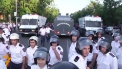 Heavy Police Presence At Armenia Protests